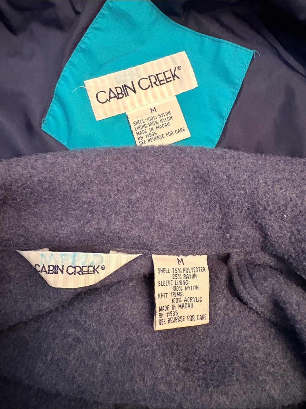 Vintage 90s Snow Ski Jacket With Fleece Jacket Lining Size Medium Teal Pink - Picture 8 of 8